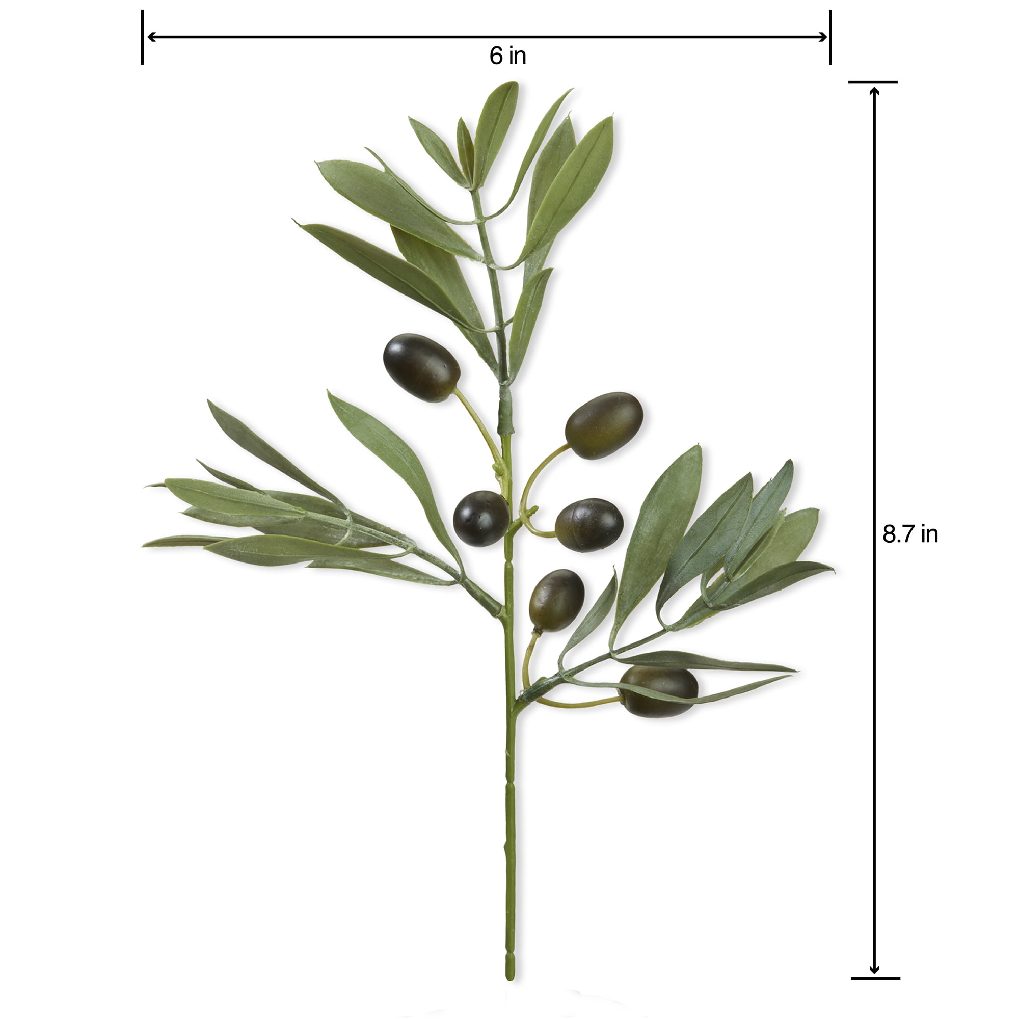 (2 pack) Mainstays Artificial Green Olive Mini Fruit Pick 6 inch x 8.7 inch