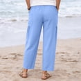 thumbnail image 6 of Gamivast Linen Pants for Women Cropped Straight Leg High Waisted Beach Pants Drawstring Elastic Waist Breathable with Pockets Easy Pull on Style for Garden Afternoons Errands and Weekend Wear, 6 of 8