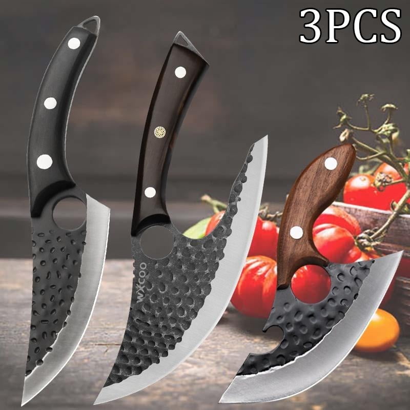 3PCS Professional Stainless Steel Santoku Utility Knife Sharp Multipurpose Knife Chef Knife Cooking Knife Cutting Knife Fruit Knife Kitchen Items Fish Knife for Kitchen Convenience Sashimi Knife
