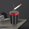 thumbnail image 6 of Smokeless Car Ashtray with Lid - Stainless Steel Inner Container Windproof Ashtray, Portable LED Blue Light Auto Accessories for Travel, Detachable Mini Trash Can, 3.74x2.48in (Red), 6 of 6