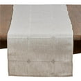 thumbnail image 1 of Saro Lifestyle Rectangle 16 x 72 in. Poly Blend Table Runner with Embroidered Check Pattern - Natural, 1 of 1