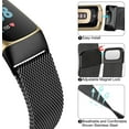 thumbnail image 2 of Metal Bands for Fitbit Charge 5 Band for Women Men, Magnetic Clasp Stainless Steel Mesh Loop Bands for Fitbit Charge 5,Silver, 2 of 14