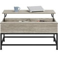Alden Design Wood and Metal Lift Top Coffee Table, Rustic Gray