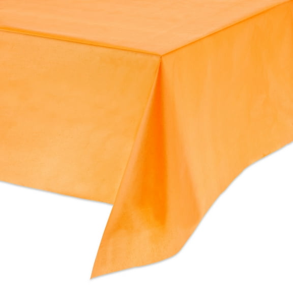 Rectangular 54" x 108" Tangerine Orange Plastic Table Covers, 3 Count, by Way To Celebrate