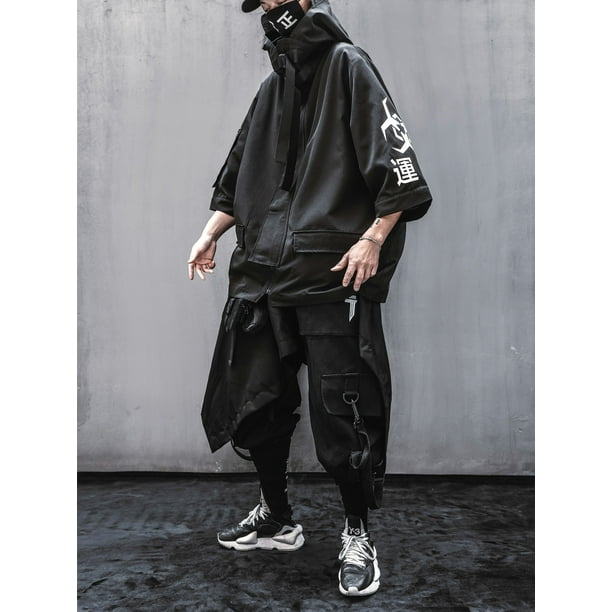 Niepce Inc Japanese Streetwear Zip Up Hooded Black Men's Techwear