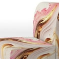 thumbnail image 4 of Designart "Bold Flowing Pink and Gold III" Pink Bold Upholstered Accent Chair - Modern Arm Chair For Bedroom, 4 of 5