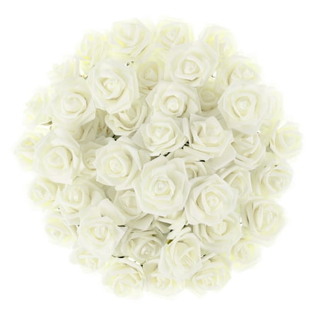 Artificial Roses with Stems- Real Touch Fake Flowers for Home Decor, Wedding, Bridal/Baby Shower, Centerpiece, More, 50 Pc Set by Pure Garden (Best Fake Flowers For Window Boxes)