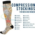 thumbnail image 3 of GZHJMY High Elasticity Compression Socks, High Knee Socks Adult Universal Leisure Relieve Fatigue,Seashells Travel Daily with Running (2 Pair), 3 of 7