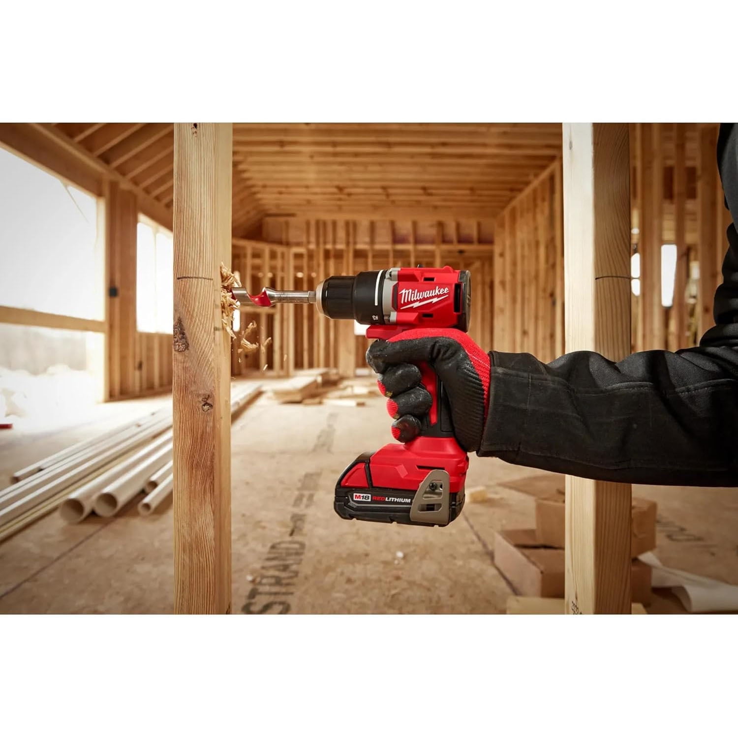 MILWAUKEE M18 Compact Brushless 2-Tool Combo Kit (3692-22CT) – Drill & Impact Driver Set with (2) Batteries, Charger & Bag