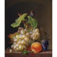 thumbnail image 2 of Ernst Moritz Gustav Tettelbach 15x17 Black Ornate Wood Framed Double Matted Museum Art Print Titled - Still Life with Grapes (1815), 2 of 5