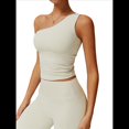 thumbnail image 3 of Camisetas Sin Mangas con un Solo Hombro para Mujer, Corte Entallado, Estilo Y2K Albaricoque XL, 3 of 10