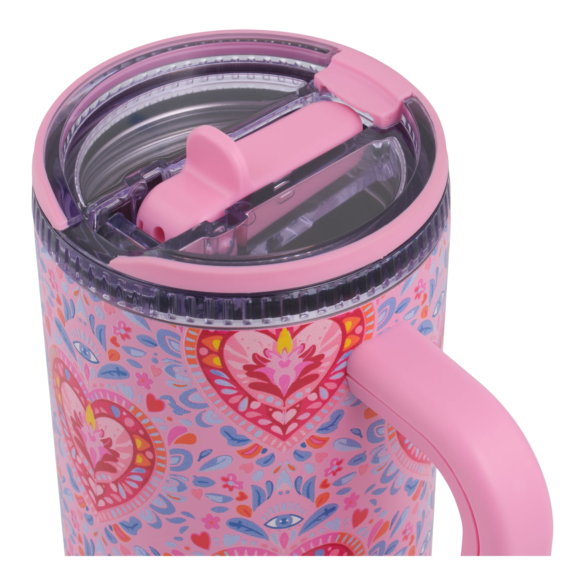 Cely x TAL 32oz Stainless Steel Skye Tumbler with Handle and Fip-up Straw, Hearts