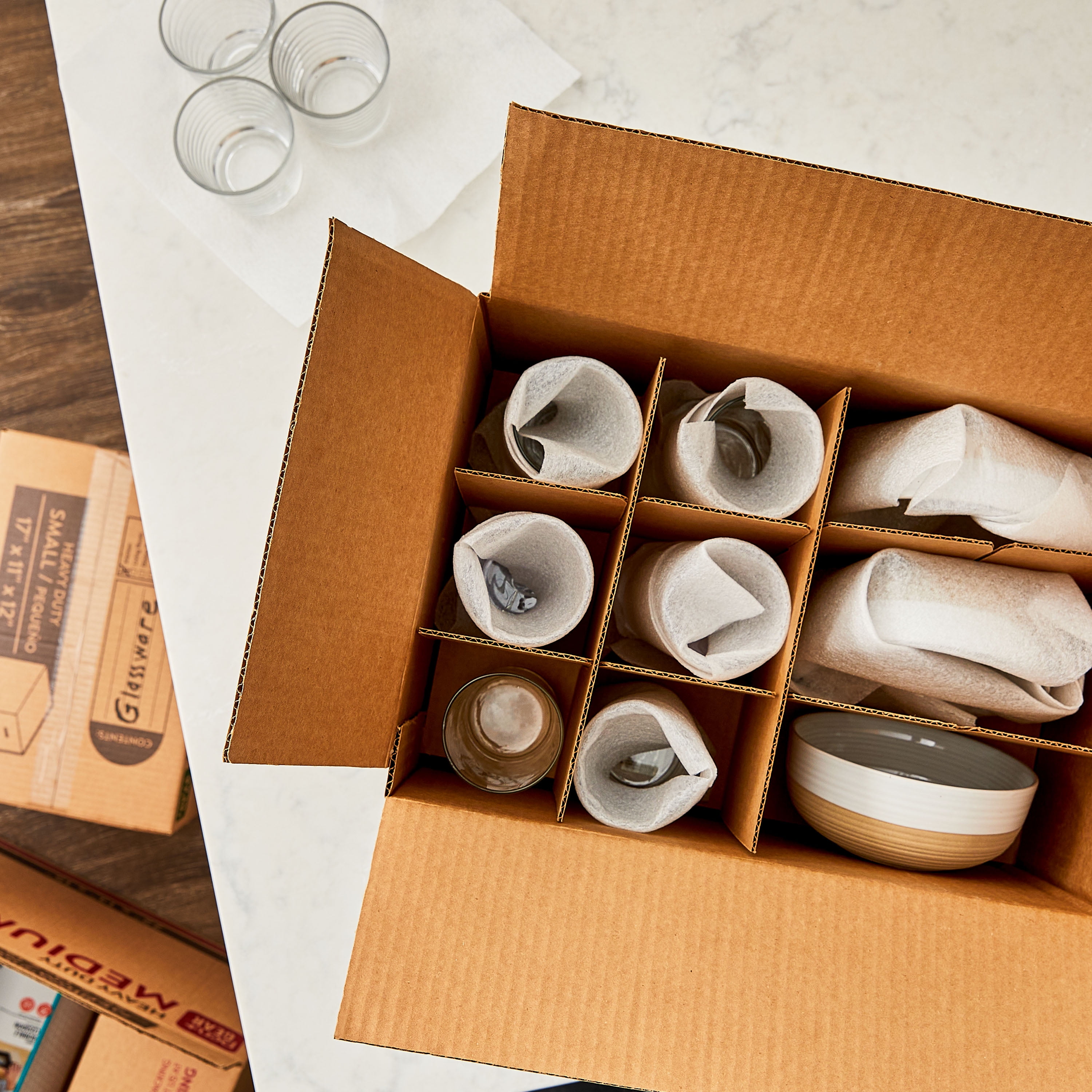 Pen+Gear Glass Packing Kit with Partitions, Fits Small Box (17"11"12.25")