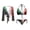 Art Mexico Flag, variant on Mexico Flag Bikini Swimsuit Sets for Women Fashion 3 Piece Bathing Suit with V Neck Sheer Cardigans Casual Halter String Tie Side Bikini Swimwear for Women