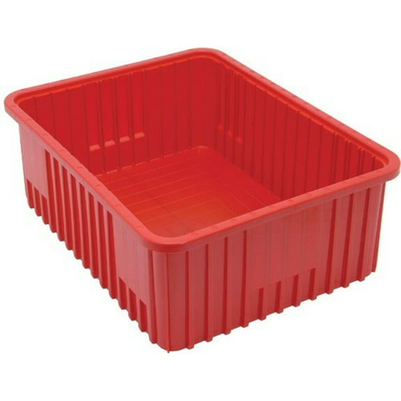 Quantum Storage Systems Dividable Grid Container, 22.5"L x 17.5"W x 8"H - Red, 3 Pack