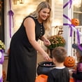 thumbnail image 3 of Agnes Orinda Women's Plus Size Halloween Outfits Dresses Summer Sleeveless Crew Neck Buttons Decor Casual A Line Maxi Tank Dress with Pockets 2025 4X Black, 3 of 8