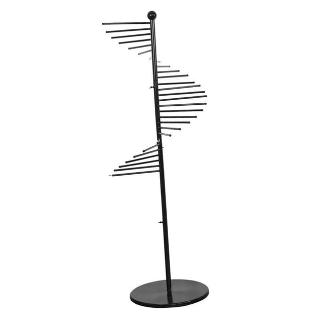 veasfak Scarf Display Rack Decor with 30 Hanger Rods for Suit Pants Headbands Sheets Black