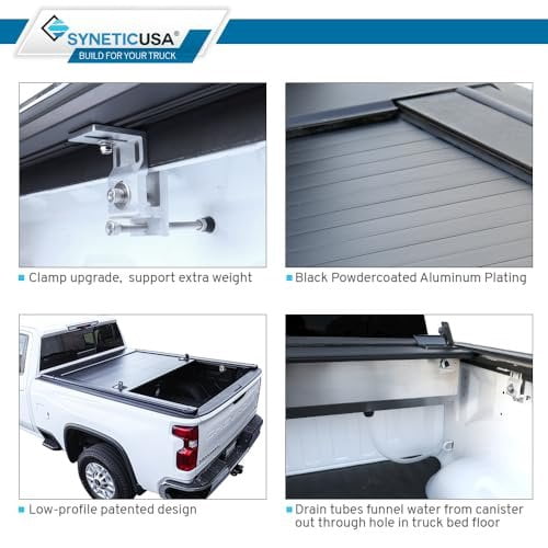 Syneticusa MR Retractable Hard Truck Bed Tonneau Cover Fits 2008-2025 Ford F-150 F-250/350 Super Duty 8'2"