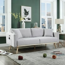 Easton 75" Gray Sofa with USB & Pockets - Core Values