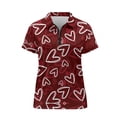 thumbnail image 4 of Garronmavis Zip Up Golf Shirt Women Size L Collared Casual Shirts Short Sleeve Athletic Tennis Shirts Womens Valentines Golf Shirt, Valentines Hearts, 4 of 7