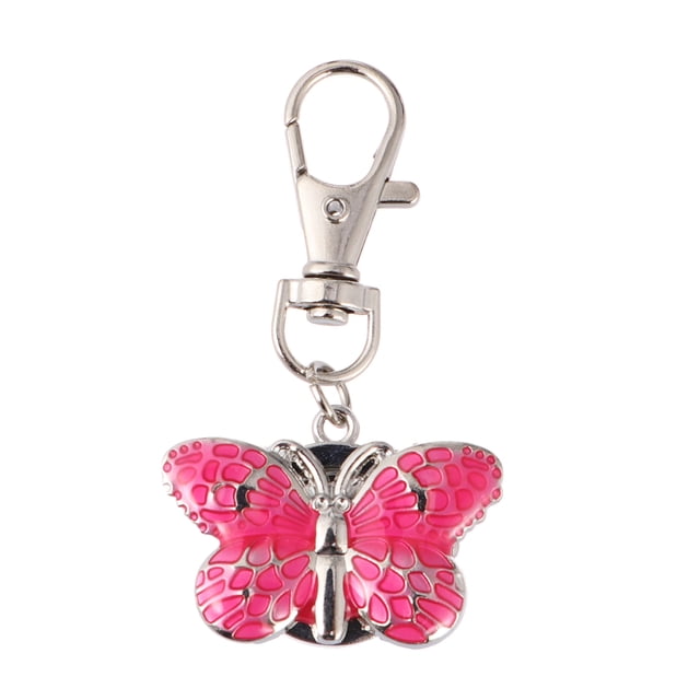 SHISUYAN 1PC Keychain Hanging Watch Delicate Shape Pocket Watch Cartoon Quartz Keychain Pocket Watch Portable Keychain Hanging Watch for Girl Students Women Use Pink