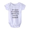 thumbnail image 4 of Baby Boys Casual Cute Short Sleeve Onesie With "Of Course I'm Adorable Haven't You Seen My Seen My Mother" Print For Summer, 4 of 5