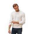 thumbnail image 6 of Wear Sierra Men’s Long Sleeve Crewneck Pullover Sweater White Relaxed Fit Knit Top – X-Large, 6 of 9