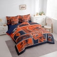 thumbnail image 3 of jejeloiu Footfall Sport Game 7-Piece Bedding Comforter Set,Orange Rugby Helmet King Bedding Sets For Adults Reversible, 3 of 8