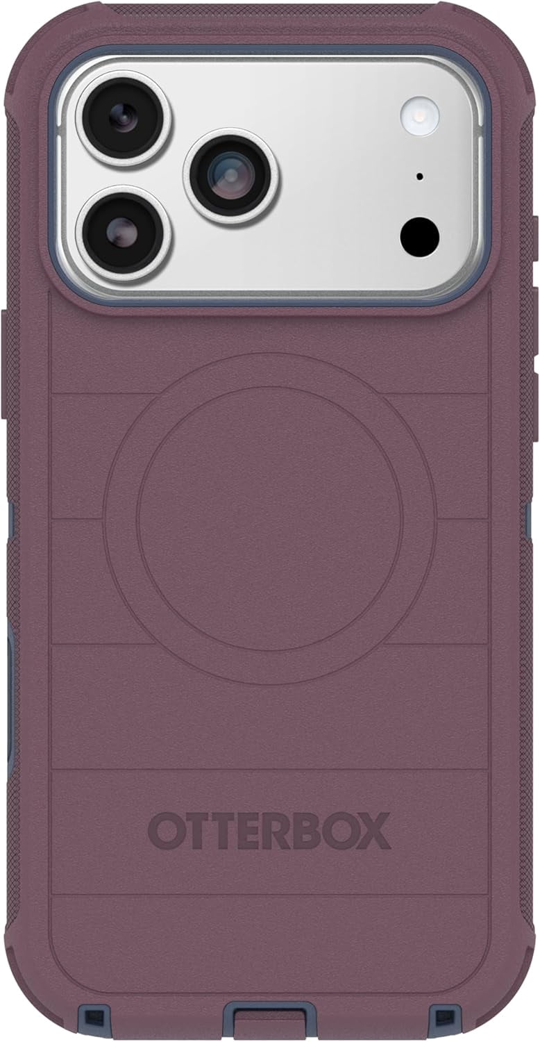 OtterBox iPhone 17 Pro Max (Only) - Defender Series Case - Tulipwood Glow (Purple & Blue) - Snaps on MagSafe - Tough - Rugged & Durable
