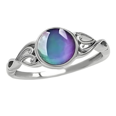 DESIGNICE Rings for Women Heart Shape Mood Rings for Women Simple Promise Rings for Couples Size 10