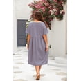 thumbnail image 3 of Zeagoo Plus Size Sundress Short Sleeve for Women Summer Cotton Dresses Casual Loose Pockets Long Dress, 3 of 3