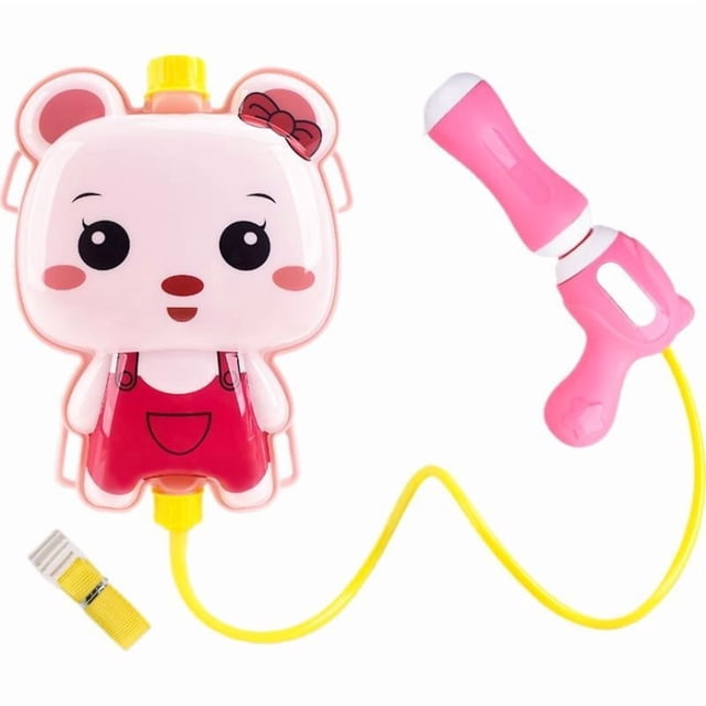 Kids Water Backpack Gun with 1000ml Large Capacity - Cute Cartoon Animal Water Blaster Toy (Panda/Frog/Pig/Husky) for Outdoor Summer Play & Parent-Child Activities (Size 8.66 Inch)