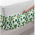 thumbnail image 2 of Lemons Bed Skirt, Digitally Generated Monstera Tropical Leaves and Citrus Blossoms, Elastic Bedskirt Dust Ruffle Wrap Around for Bedding Decor, 4 Sizes, Pastel Yellow Fern Green, by Ambesonne, 2 of 2