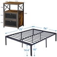 thumbnail image 2 of VECELO 3-Piece Full Bedroom Sets Include Metal Platform Bed Frame and 2 Brown Nightstands, 2 of 7