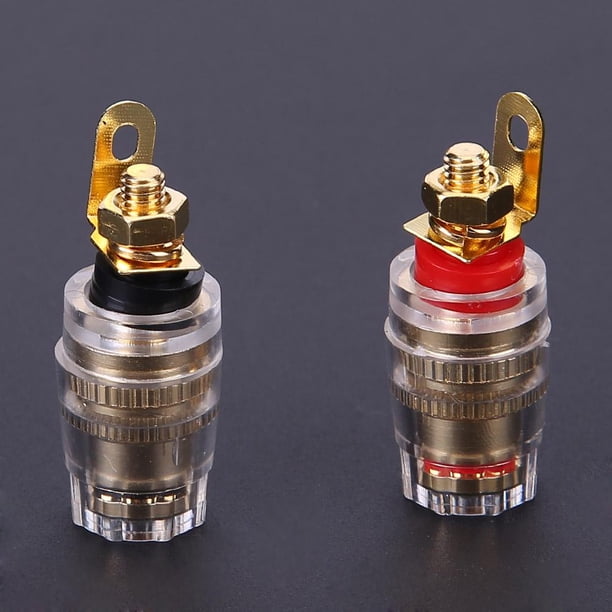 4Pcs 4mm Gold Plated Amplifier Speaker Binding Posts Brass Terminal