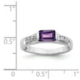 thumbnail image 4 of Auriga Fine Jewelry 925 Sterling Silver Round Cut Amethyst Engagement Ring Size 7 for Women, 4 of 5