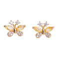 thumbnail image 3 of Aretes para Mujer LuckyLy de Mariposa con Cristal y Zirconias, Modelo Gina dorado UNITALLA, 3 of 7