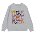thumbnail image 4 of larppty Girls Halloween Fashion Print Pullover Sweatshirt Kids Casual Warm Long Sleeve Top Toddler Cozy Fall Winter Outfit Playdate Holiday Party Apparel (Grey,5-6 Years), 4 of 4