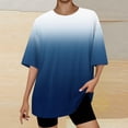 thumbnail image 2 of Dealovy T-Shirts Oversize pour Femmes Manches Courtes Col Rond Été Décontracté Dégradé Confortable, 2 of 4