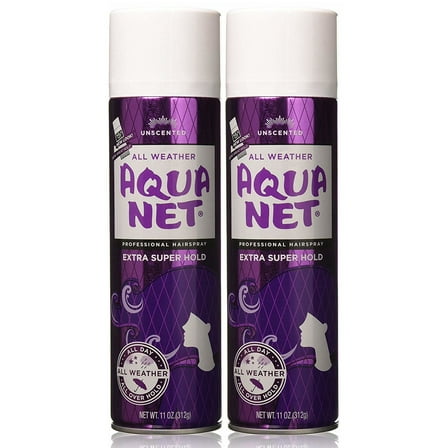 Aqua Net Hair Spray Extra Super Hold, Unscented, 11 oz, 2 Pack