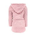 thumbnail image 6 of APEXFWDT Women's Fleece Short Robe Long Sleeve Warm Fuzzy Hooded Bathrobe with Belt, Cozy Loungewear,XXL,Pink, 6 of 6