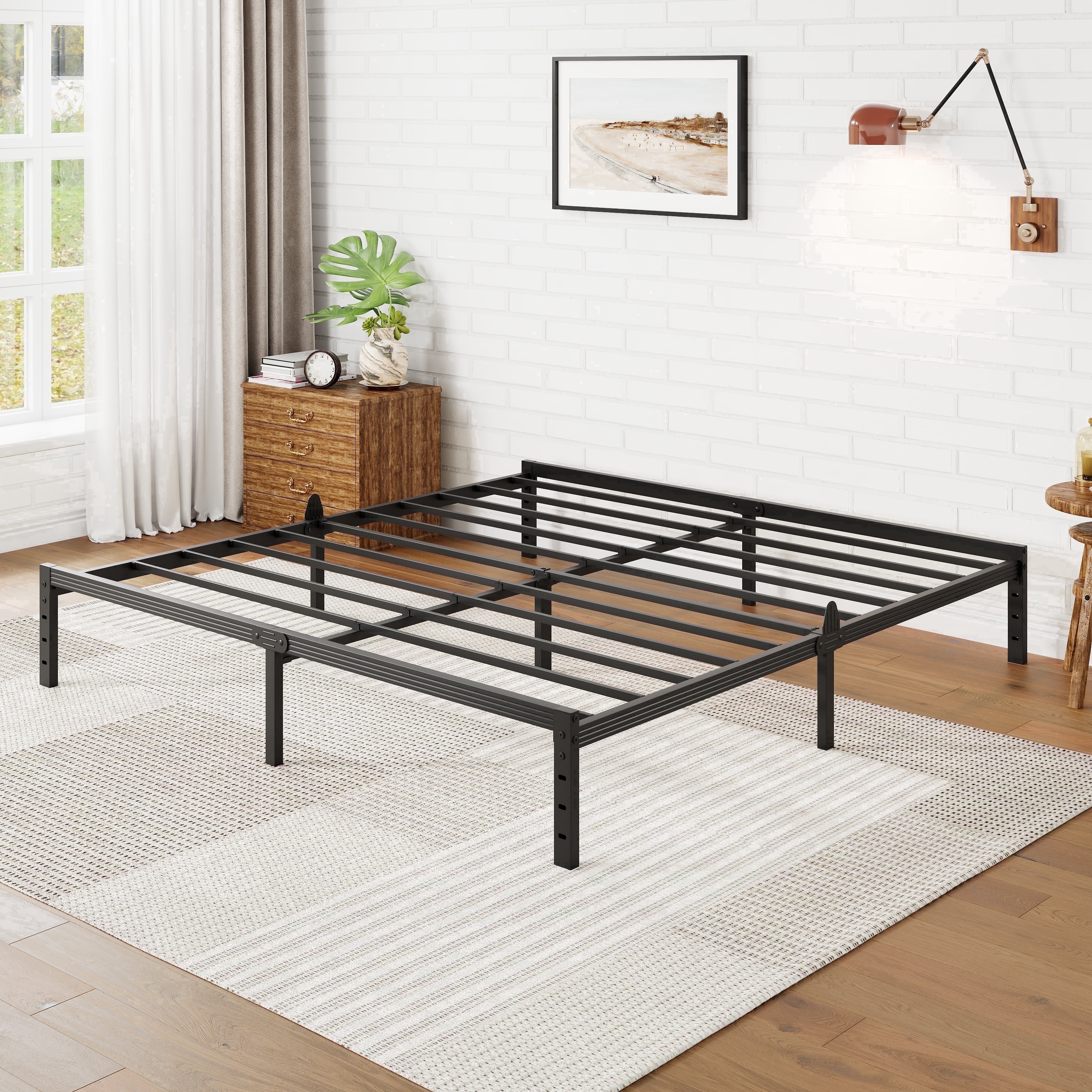 Auroral Zone 12 inch King Metal Platform Bed Frame, Heavy Duty Mattress Foundation, No Box Spring Required