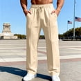 thumbnail image 2 of Jogger Yoga Sweatpant for Men Lightweight Drawstring Loose Fit Pants Comfy Lounge Athletic Elastic Waist Trouser, #02 Khaki M, 2 of 7