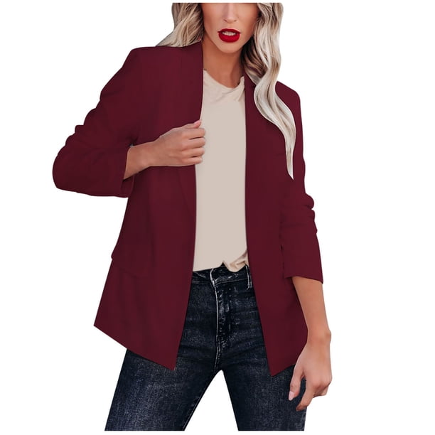 Chaqueta de manga larga con cuello vuelto para mujer para mujer Fridja hkj3884