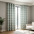 thumbnail image 4 of PYURTEP Boho Curtains, Semi-Blackout Sheer Curtains, Green Textured Drapes with Colorful Bohemian Print for Bedroom, Living Room, Boho Decor, 4 of 6