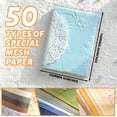 thumbnail image 4 of 50 piezas de papel para álbum de recortes hecho a mano, tamaño A6, tela de malla de morera, papel especial, suministros para diario de álbum de recortes, material de bricolaje, 4 of 7