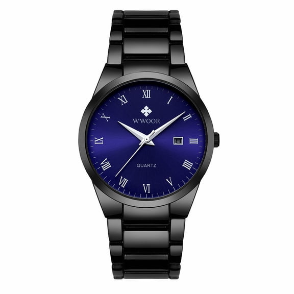 Resicozy Mens Watches Quartz Stainless Dressy Watches Classic Casual Wrist Watch Large Face with Date Purple