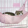 thumbnail image 7 of opvise Summer Breathable Mesh Cloth Hammock Cage Clasp Hanging Bed for Pet Cat Animal Pink, 7 of 7