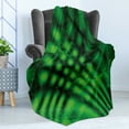 thumbnail image 4 of Lime Green Soft Flannel Fleece Blanket, Psychedelic Abstract Blurry Shade Formless Effects Complex Visual Design, Cozy Plush for Indoor and Outdoor Use, 50" x 60", Hunter Green Black, by Ambesonne, 4 of 5