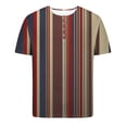 thumbnail image 3 of ZCFZJW Western Shirts for Men Vintage Ethnic Style Printed Summer Short Sleeve Button V Neck Henley Tops Loose Lightweight Comfy Pullover T-Shirts Brown XXL, 3 of 5